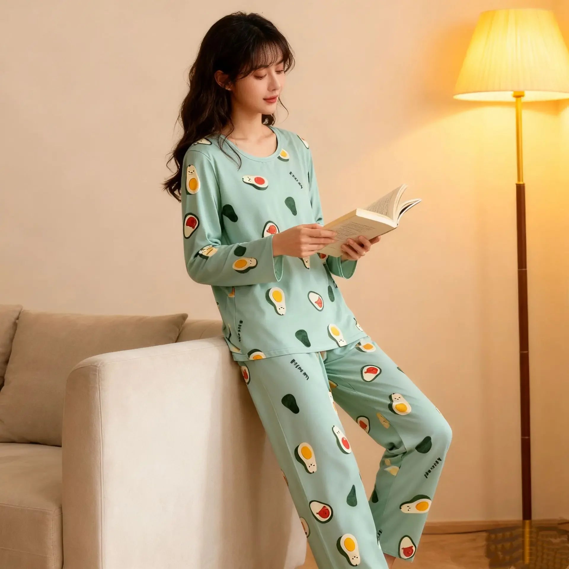 Warm Avocado Long Pajamas