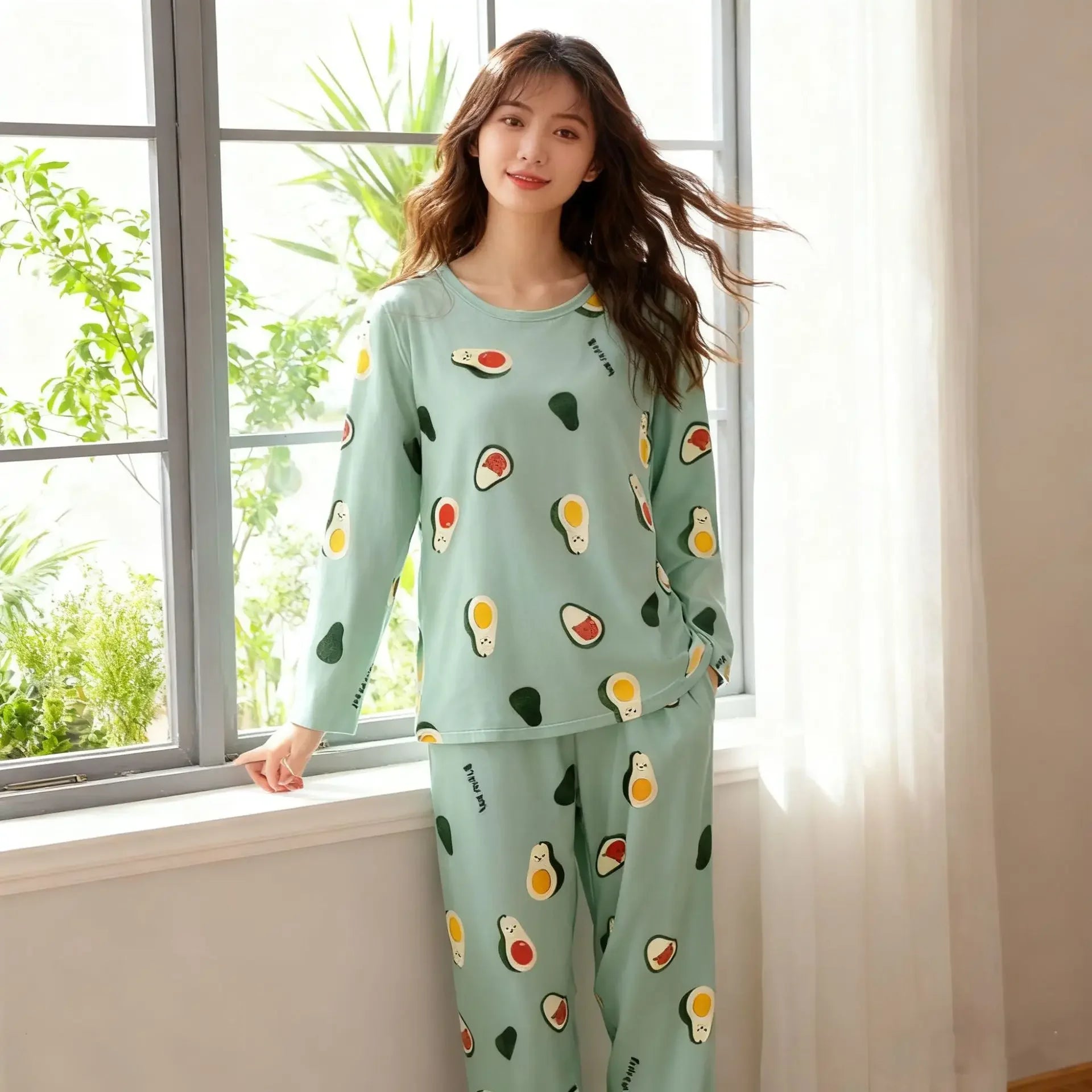 Warm Avocado Long Pajamas