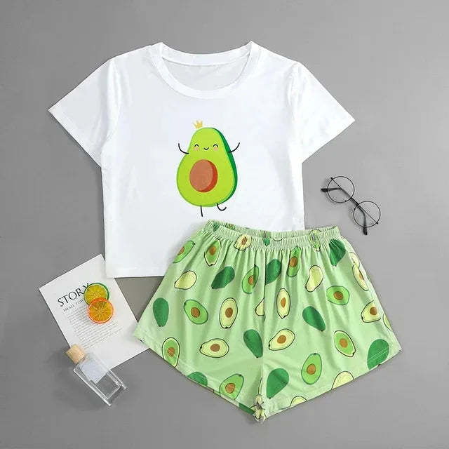 Avocado King Green/White Pajamas