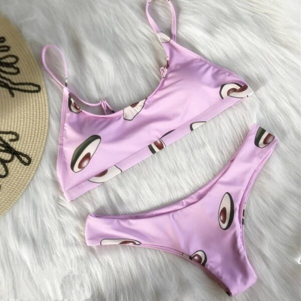 El Aguacate Store Bikini con Estampado de Aguacate Rosa